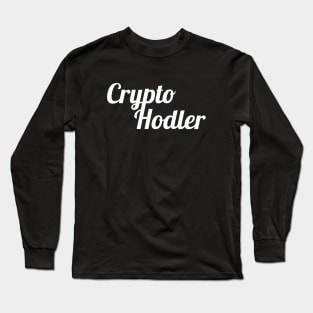 Crypto Hodler White Big Logo Long Sleeve T-Shirt